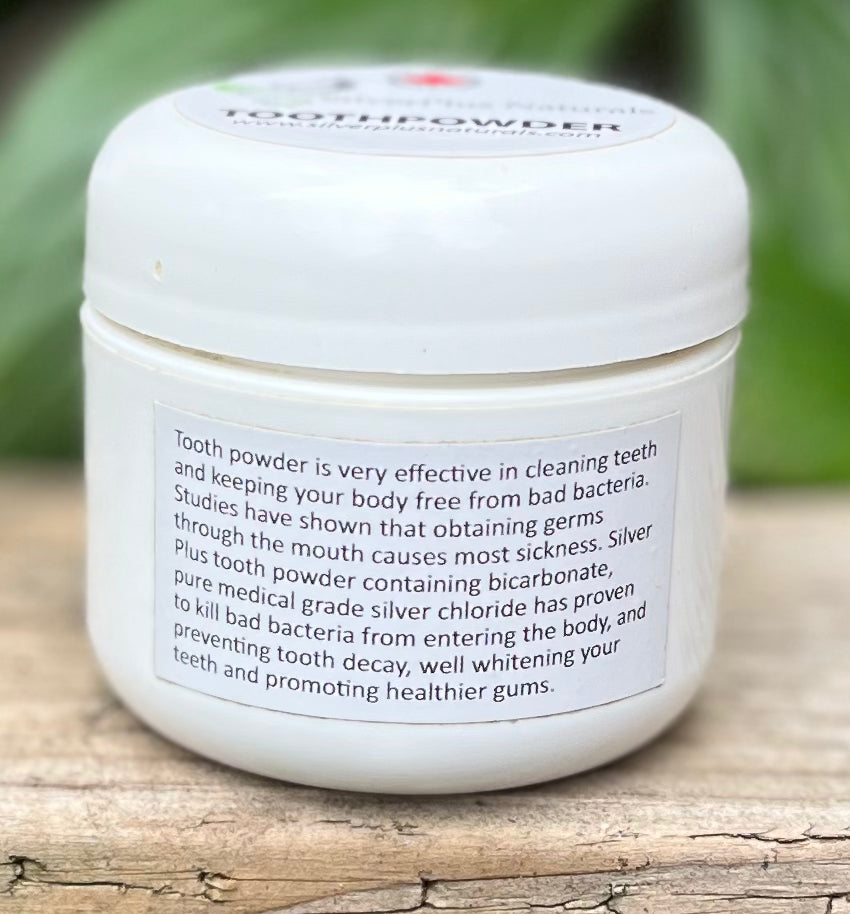Organic Tooth Powder with Silver for Gum Health & Whitening - SilverPlus Naturals